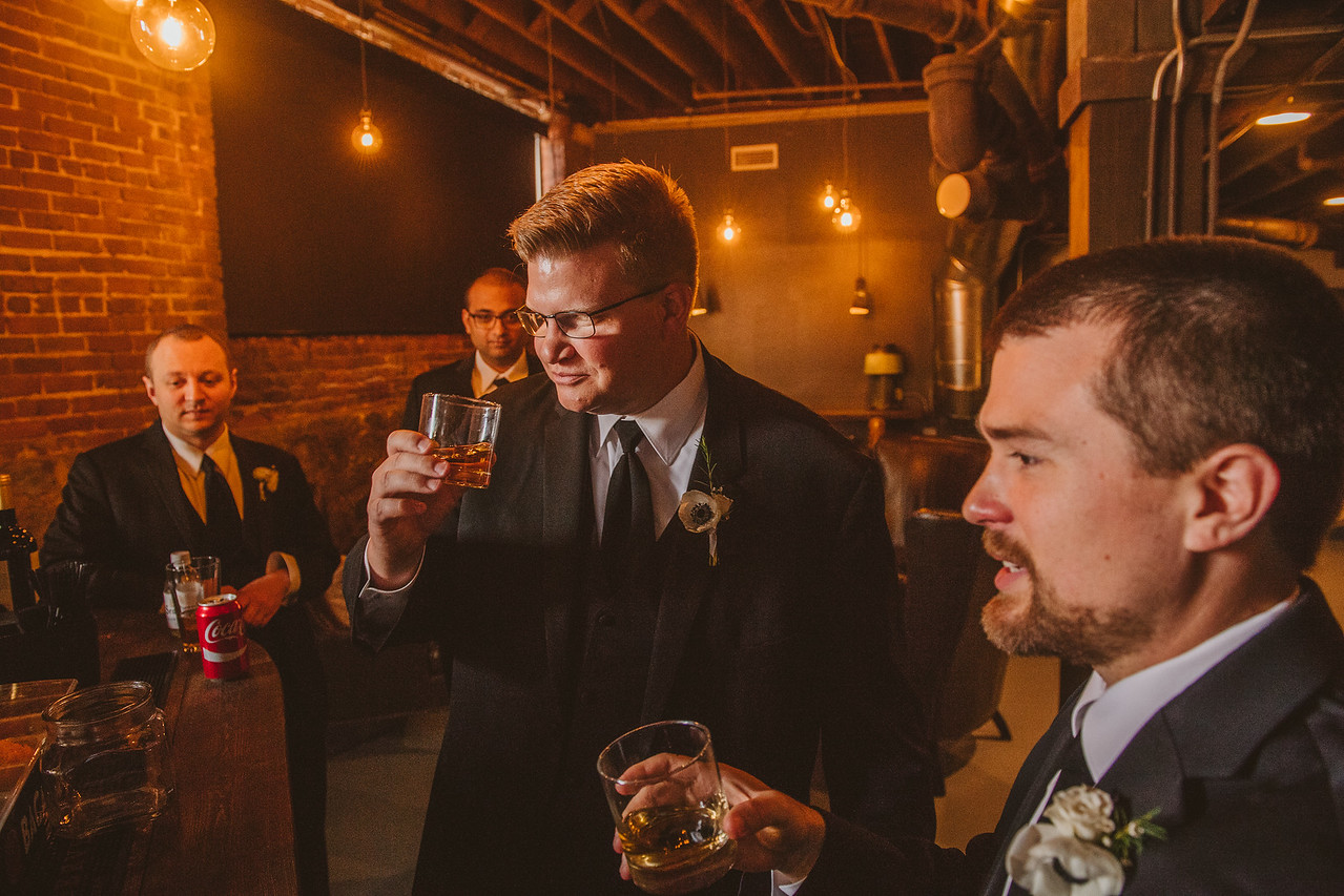 Guests enjoying cocktails during a speakeasy-inspired event in Atlanta.