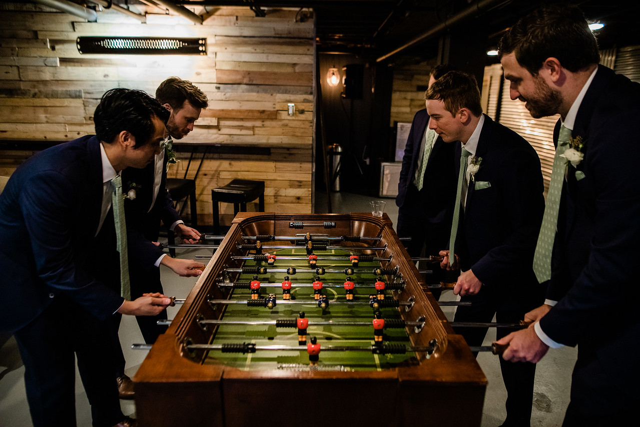Guests enjoying interactive entertainment during a private event.